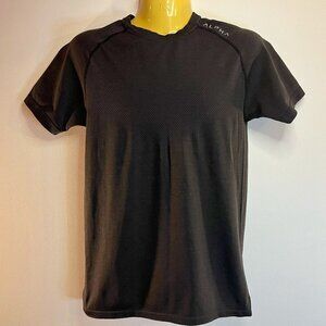 Alpha Men's 3D Knitted Black Stretch T-shirt - Size Small
